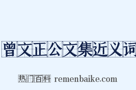 曾文正公文集近义词是什么意思的图片